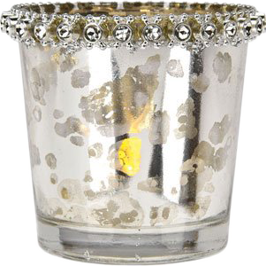 Silver Jeweled Votive