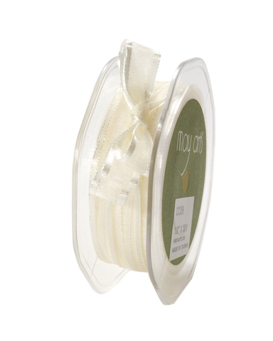 1.5" Ivory Sheer Ribbon with Satin Band