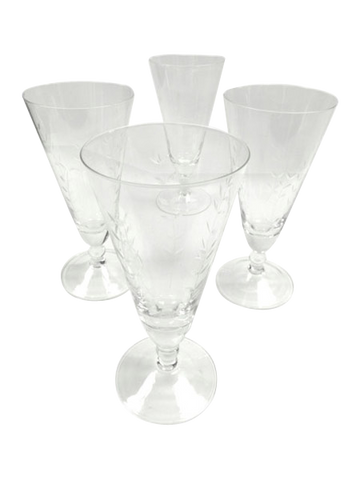 Footed Etched Vases
