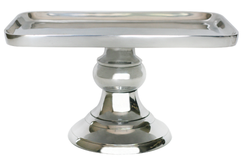 14" Silver Pedestal Cupcake Stand