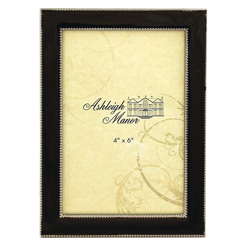 5x7 Beaded Black Enamel Picture Frame