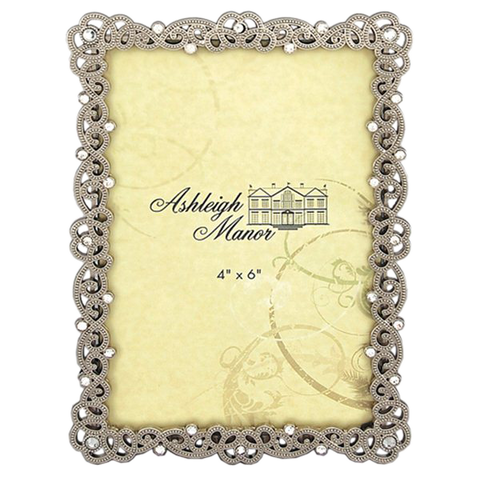 4 x 6 Pewter and Crystal Picture Frame