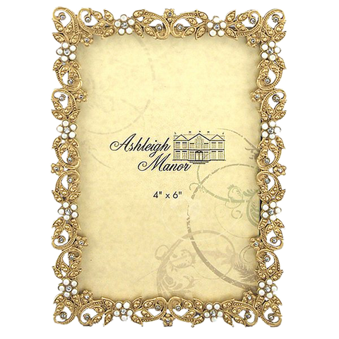 4 x 6 Gold and Crystal Picture Frame