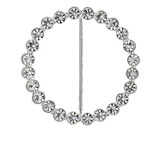 Round Rhinestone Brooch