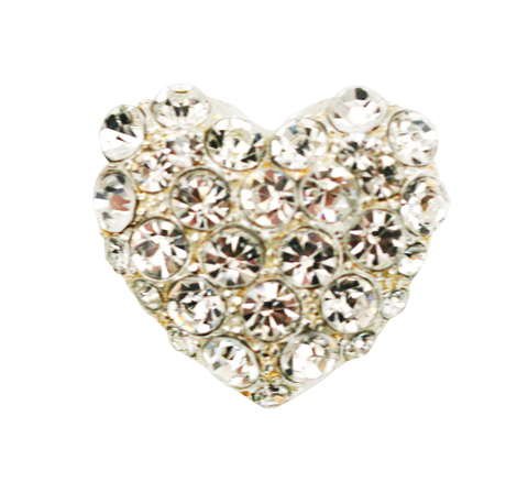 Rhinestone Puffy Heart Brooch