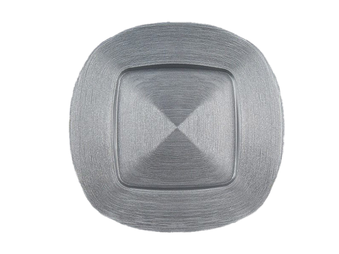 Circle Square Silver Glitter Charger