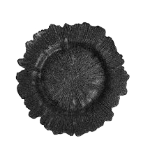Sea Sponge Black Glitter Charger
