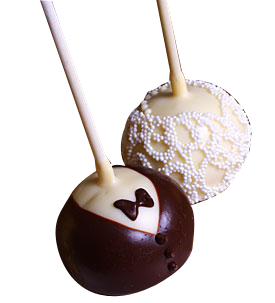 Bride and  Groom Brownie Pops