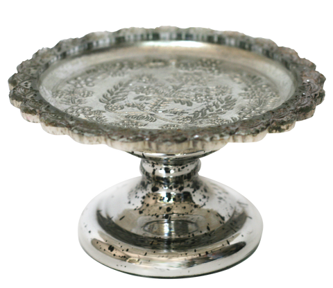 Mercury Glass Pedestal Dish