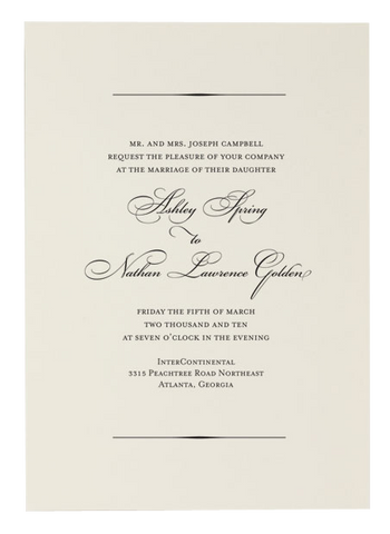 Betsy White Elizabeth Wedding Invitation