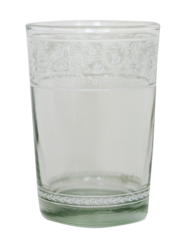 Clear Hand Painted Glass Candle Holder