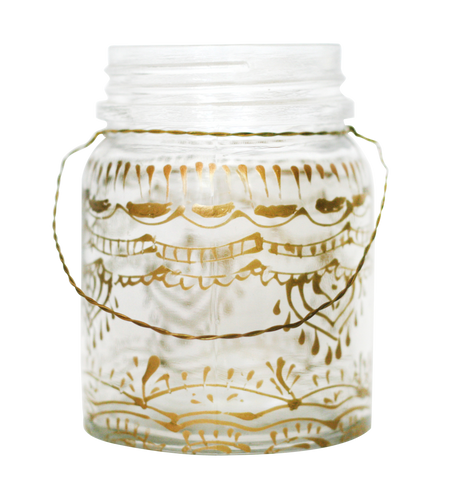 Gold Painted Mason Jar