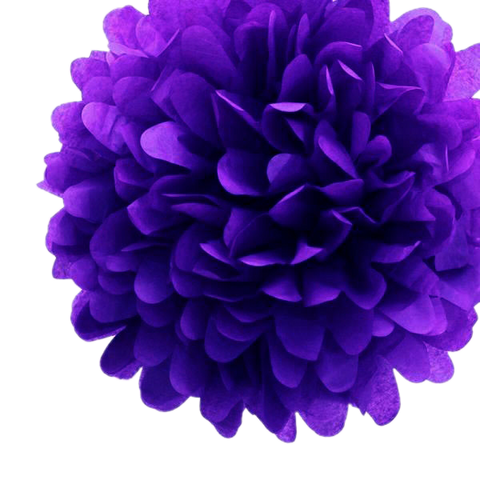 10" Purple Tissue Paper Pom-Pom