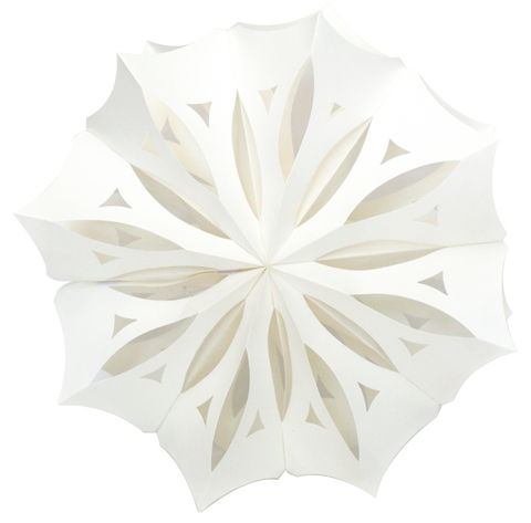18.5" White Pizzelle Paper Lantern