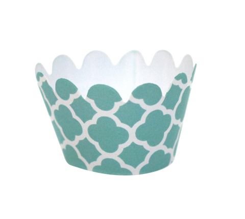 Tiffany Blue Spanish Tile Cupcake Wrappers