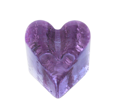 Lavender Glass Heart Paperweight