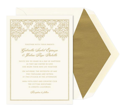 William Arthur Lace Scroll Invitation