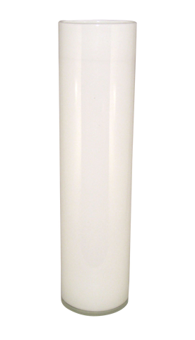 24" White Glass Cylinder Vase