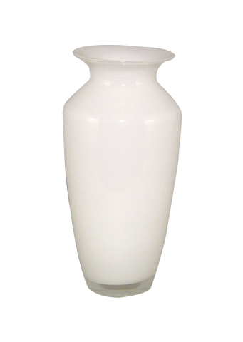 Classic White Glass  Floral Vase