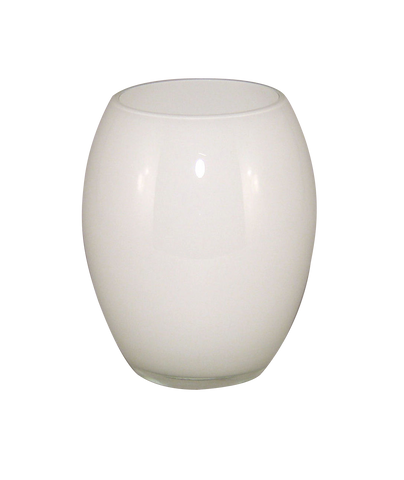 Convex White Glass Vase