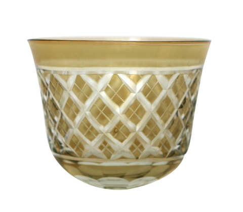 Amber Cut Glass Votive