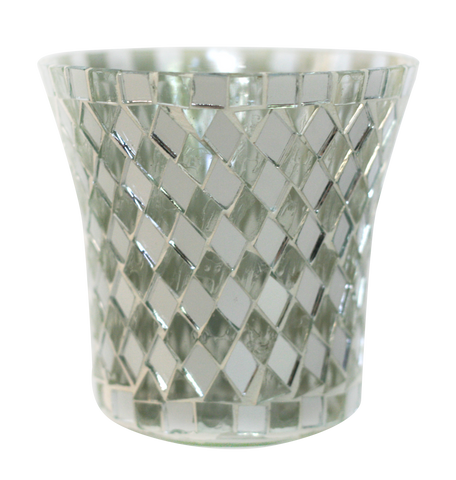 Mirrored Mosaic Votive Holder