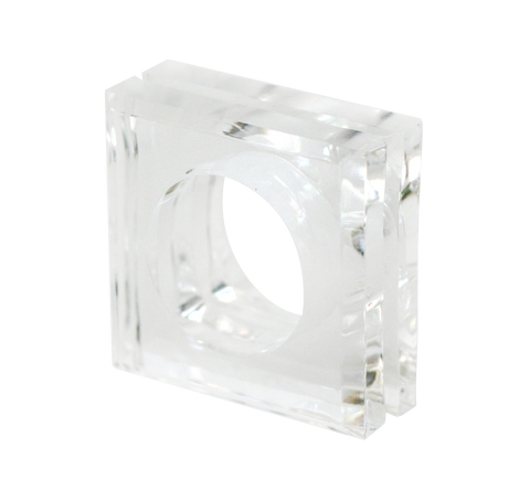 Square Lucite Napkin Rings
