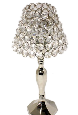 Nickle and Crystal Table Lamp