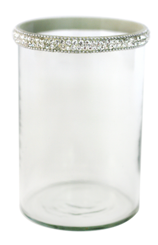 Jeweled Glass Candle Holders, 6"
