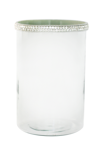 Jeweled Glass Candle Holders, 8.5"