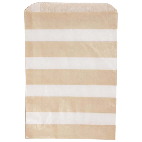 Ivory Wide Striped Treat Bags