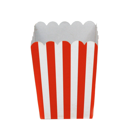 Mini Orange Striped Popcorn Box