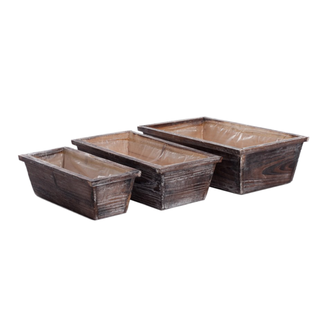 Rustic Tapered Wood Planters
