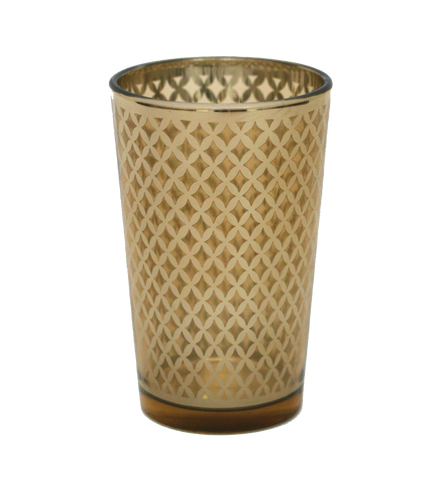Gold Lattice Votive Candle Holders