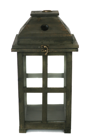 Square Window Pane Wood Lantern