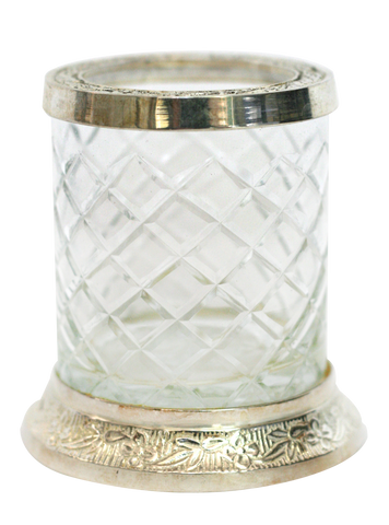Crystal and Silver Votive Holder