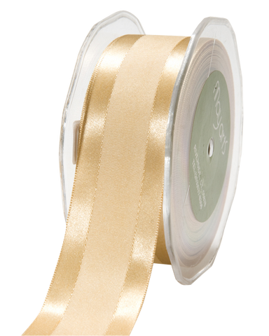 1.5" Antique Gold Satin Ribbon with Center Band