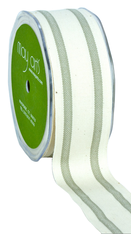 1.5" Cotton Ribbon with Natural Stripe