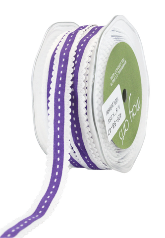 5/8" Scalloped Edge Purple Ribbon