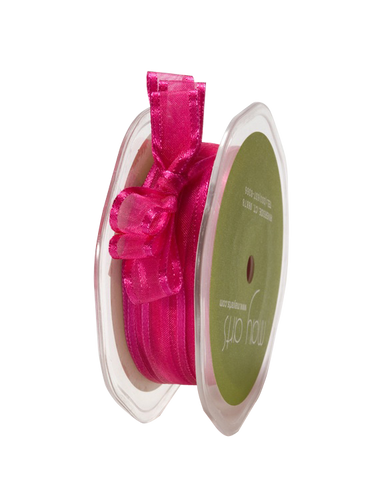 1.5" Fuschia Sheer with Satin Band Ribbon