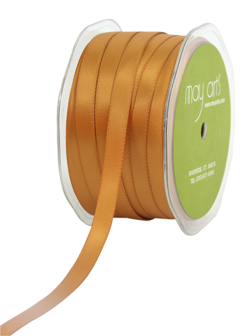 3/8" Antique Gold Double Faced Satin Ribbon