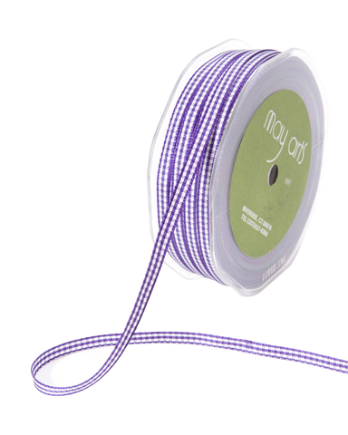 3/16" Purple Check Ribbon
