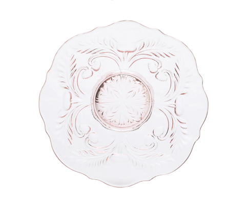Pink Glass Dessert Plate