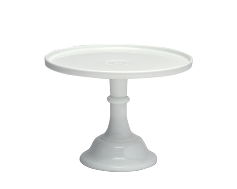 12" Milk Glass Pedestal Cake Plate
