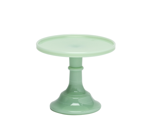6" Jadite Green Pedestal Cake Plate