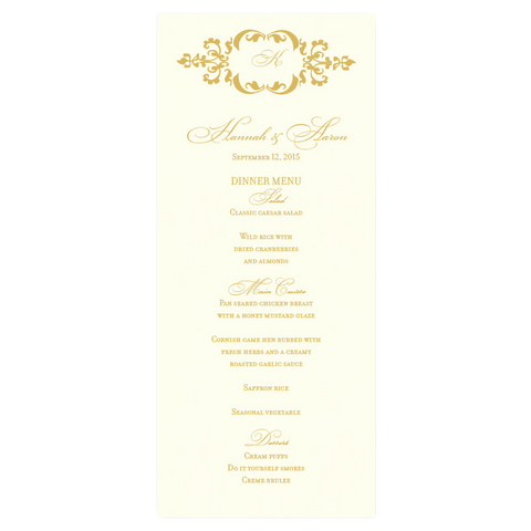 My Gatsby Cecllia Menu