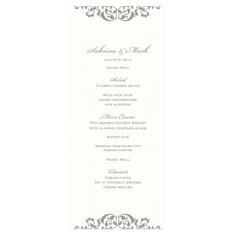 My Gatsby Sabrina Menu