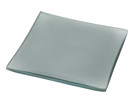 Square Silver Glass Dessert Plates