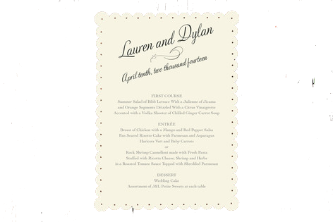 Minted Just My Type Menu Card