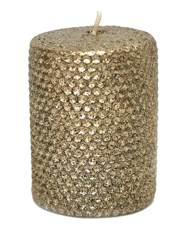 3x4 Inch Gold Metallic Glitter Candle